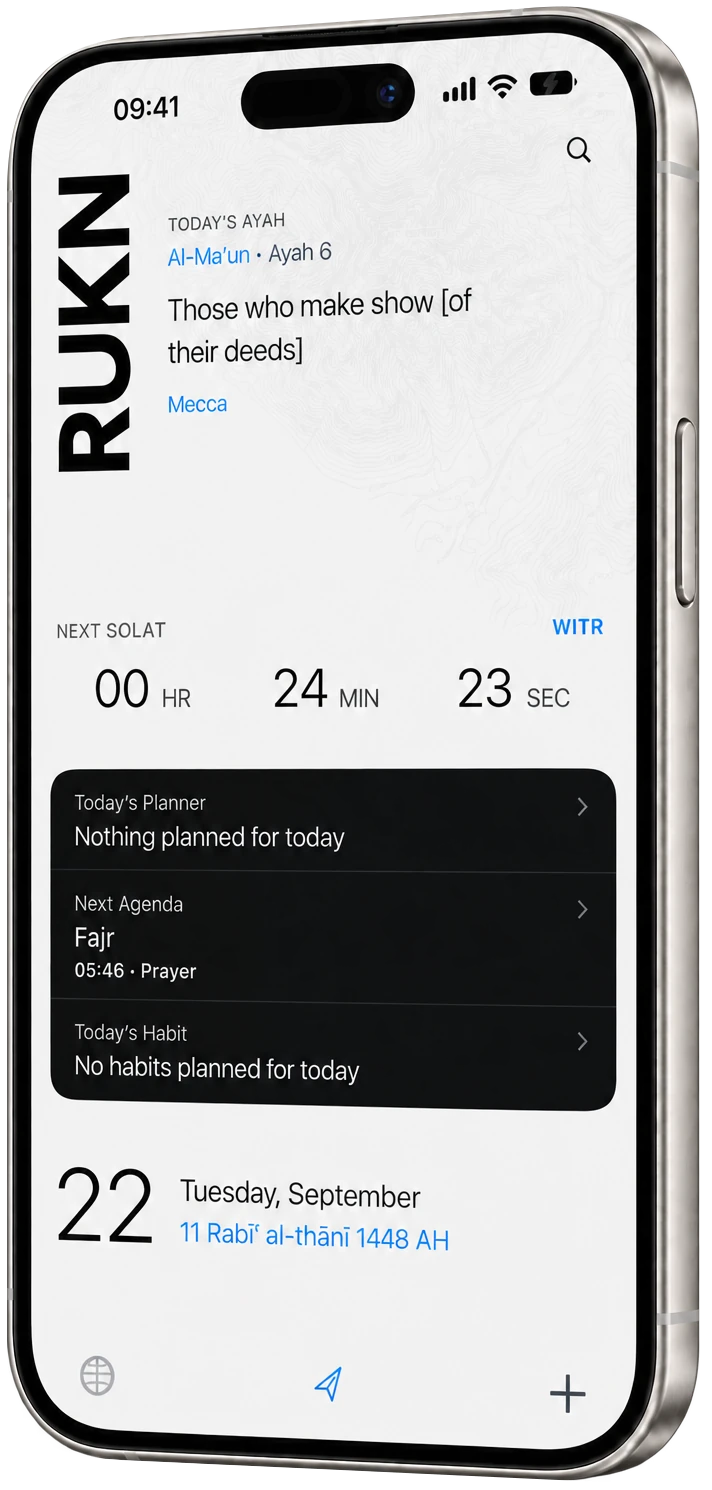 RUKN Home screen on a silver iPhone